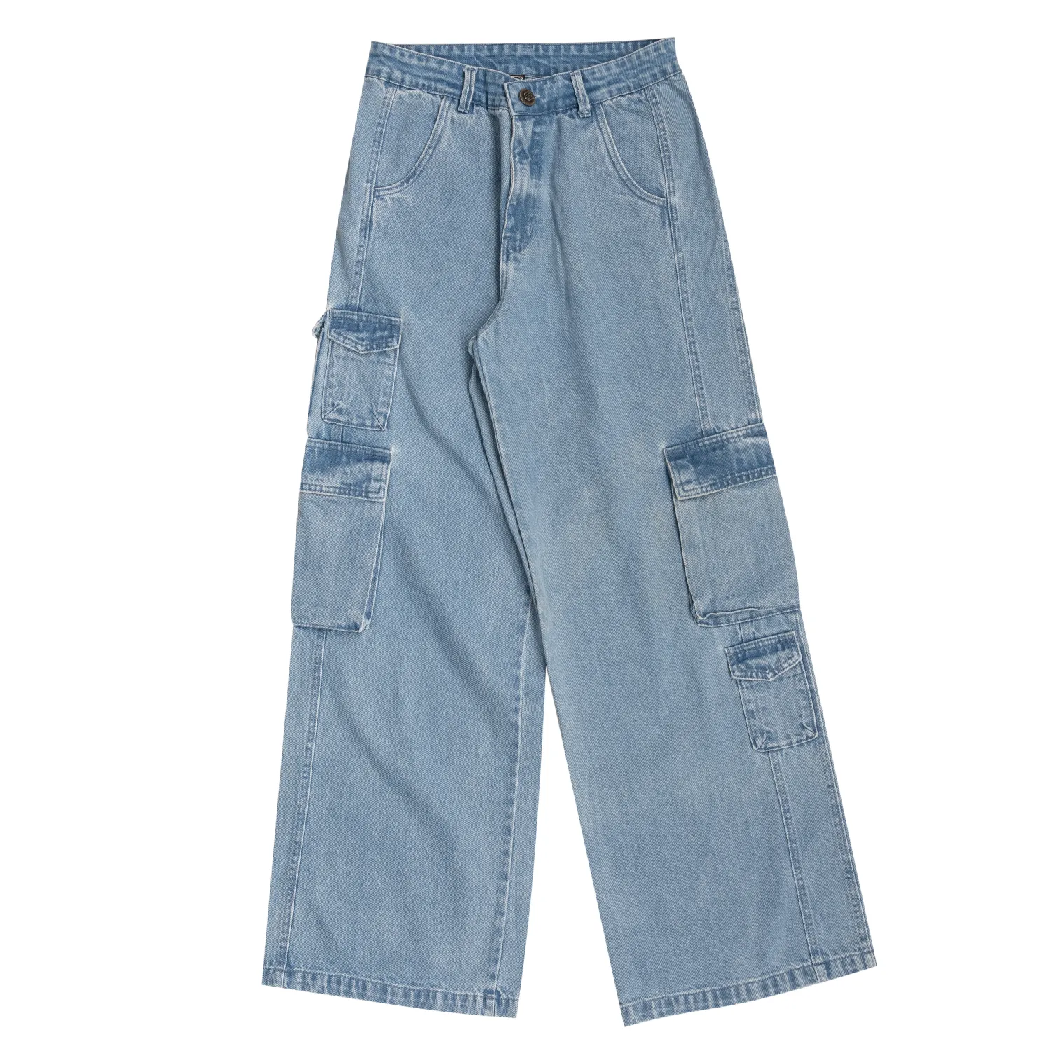 CALÇA FEMININA CARGO WIDE LEG JOHN ROGER - JEANS CLARO