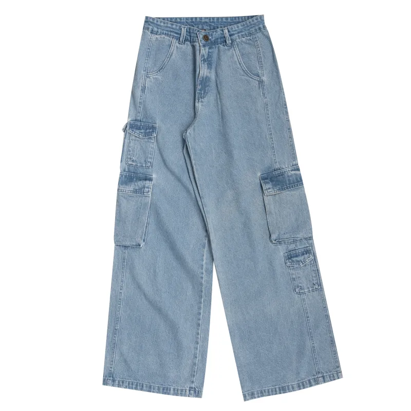 CALÇA FEMININA CARGO WIDE LEG JOHN ROGER - JEANS CLARO