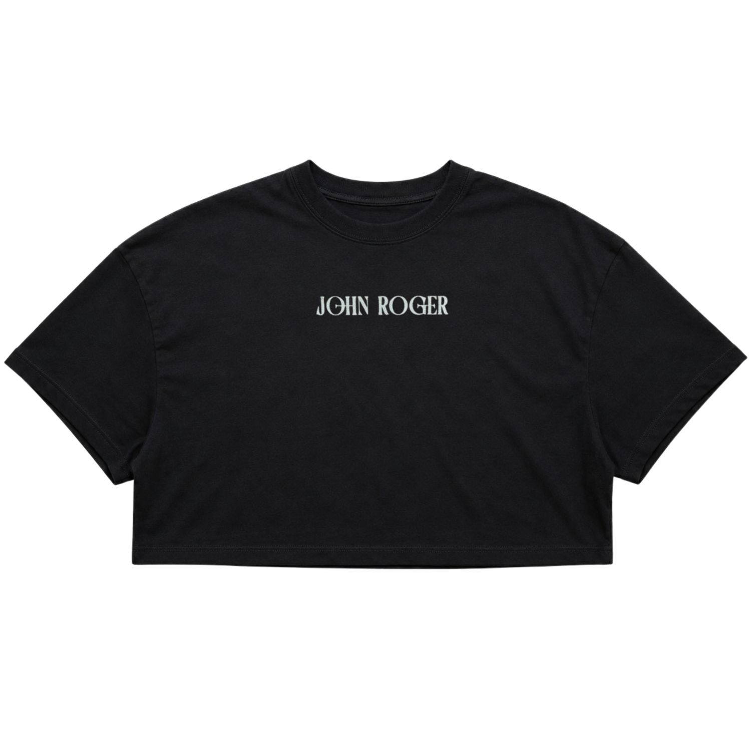 CROPPED OVERSIZED BASIC LIGHT JOHN ROGER ART FLOWER - PRETO