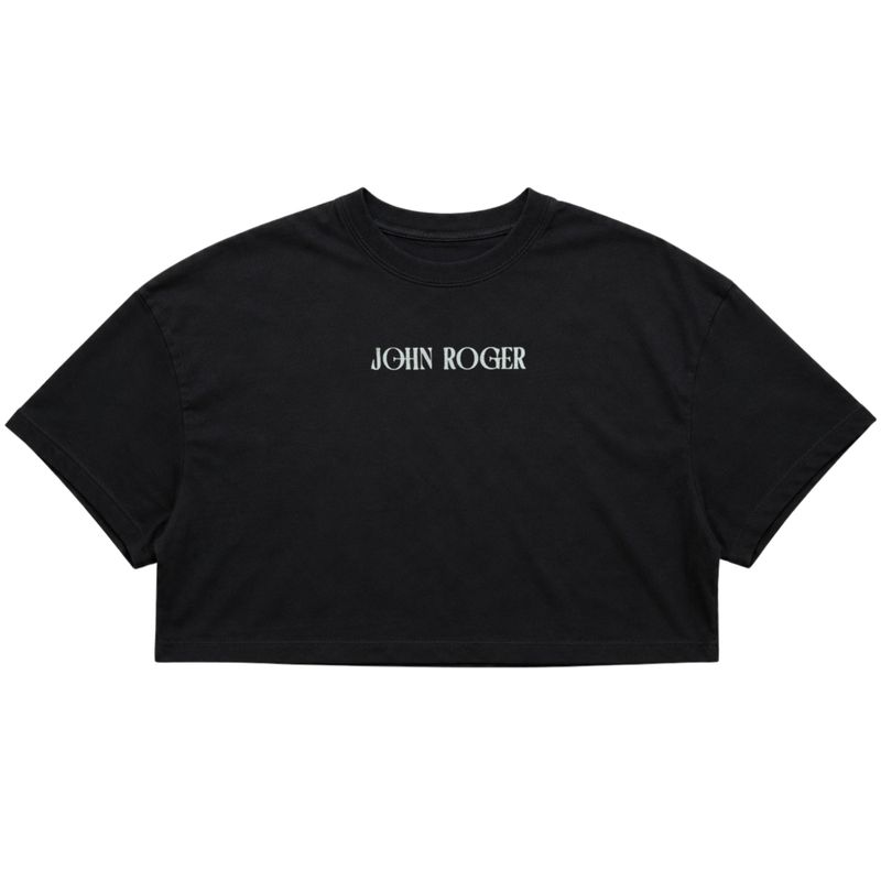 CROPPED OVERSIZED BASIC LIGHT JOHN ROGER ART FLOWER - PRETO
