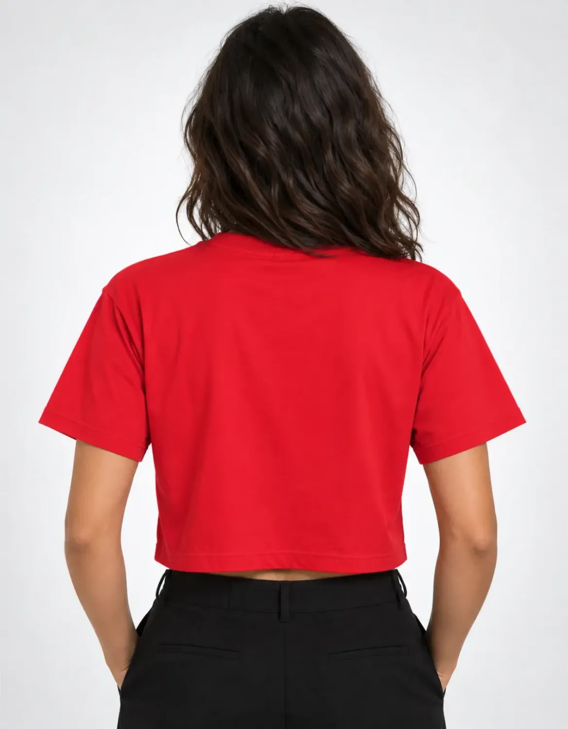 CROPPED OVERSIZED BASIC LIGHT JOHN ROGER LOGO STYLE - VERMELHO SUCRE