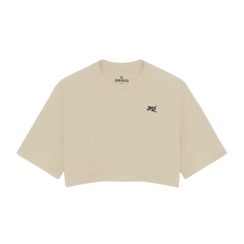 CROPPED OVERSIZED BASIC LIGHT JOHN ROGER LOGO STYLE - AVEIA