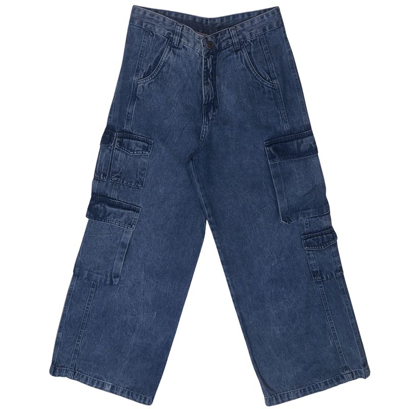 CALÇA FEMININA CARGO JEANS WIDE LEG JOHN ROGER - USED SUJINHO