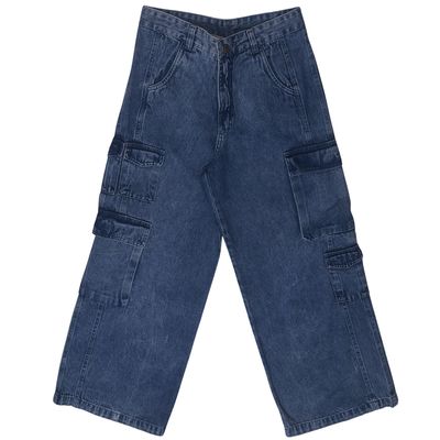 CALÇA FEMININA CARGO JEANS WIDE LEG JOHN ROGER - USED SUJINHO