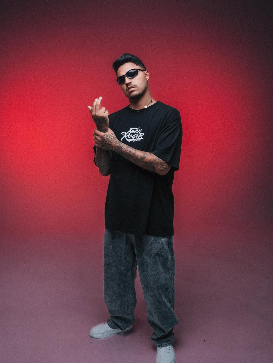 CAMISETA HEAVY OVERSIZED LAVADO JOHN ROGER SKATE PARK - PRETO