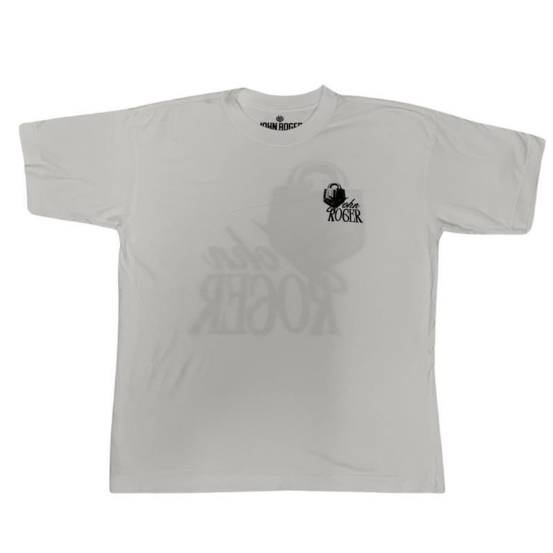 CAMISETA HEAVY OVERSIZED LAVADO JOHN ROGER PAD LOCK - OFF WHITE