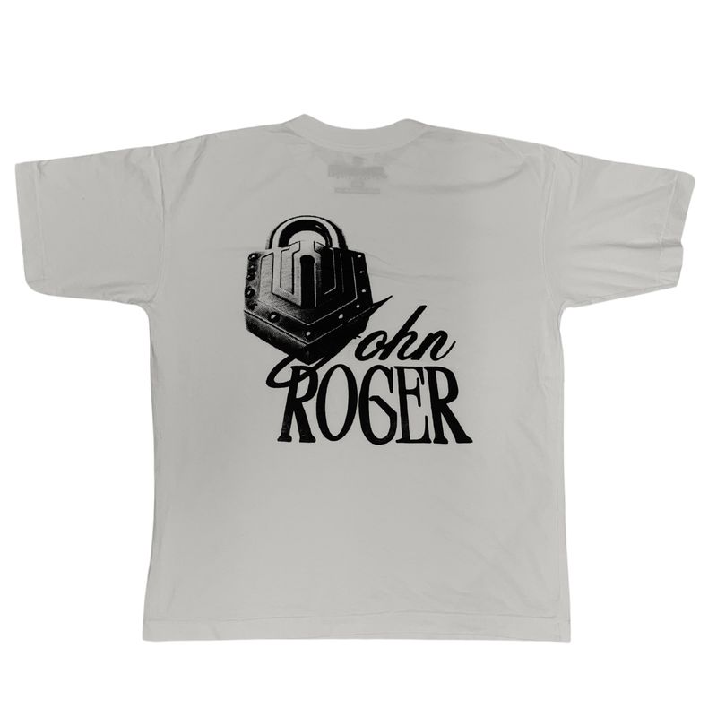 CAMISETA HEAVY OVERSIZED LAVADO JOHN ROGER PAD LOCK - OFF WHITE