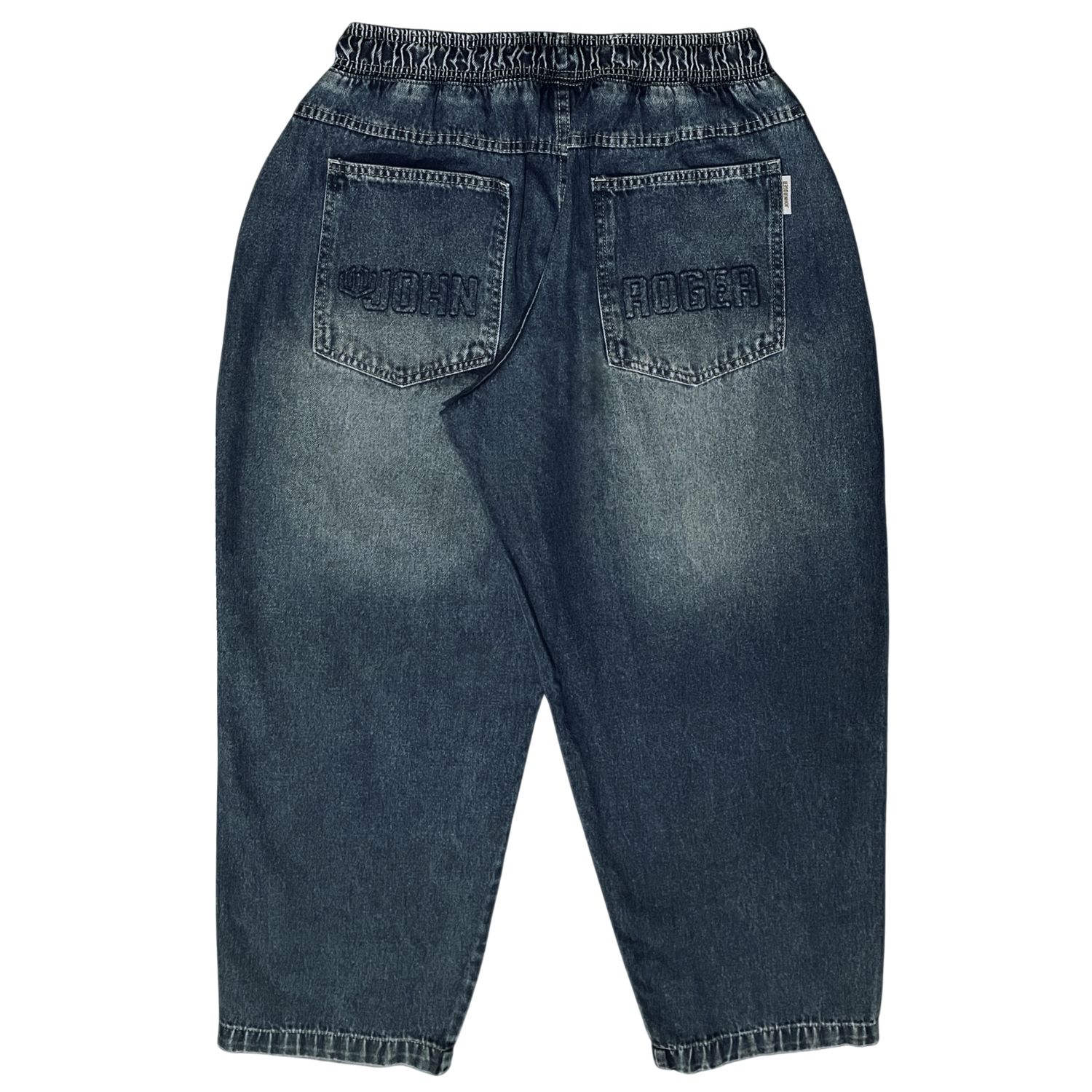 CALÇA BAGGY ELASTICO JEANS BORDADO JOHN ROGER - USED SUJINHO