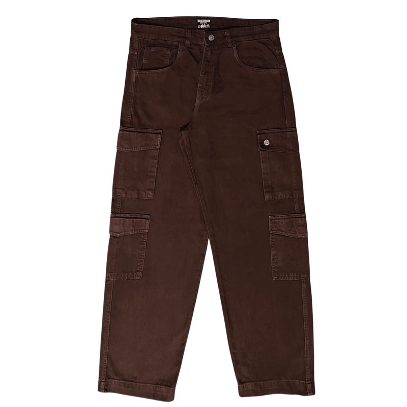 CALÇA COZ OVERSIZED CARGO SARJA JOHN ROGER - MARROM DELAVE