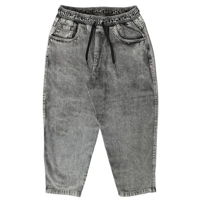 CALÇA BAGGY ELASTICO JEANS BORDADO JOHN ROGER - BLACK MARMORIZADO