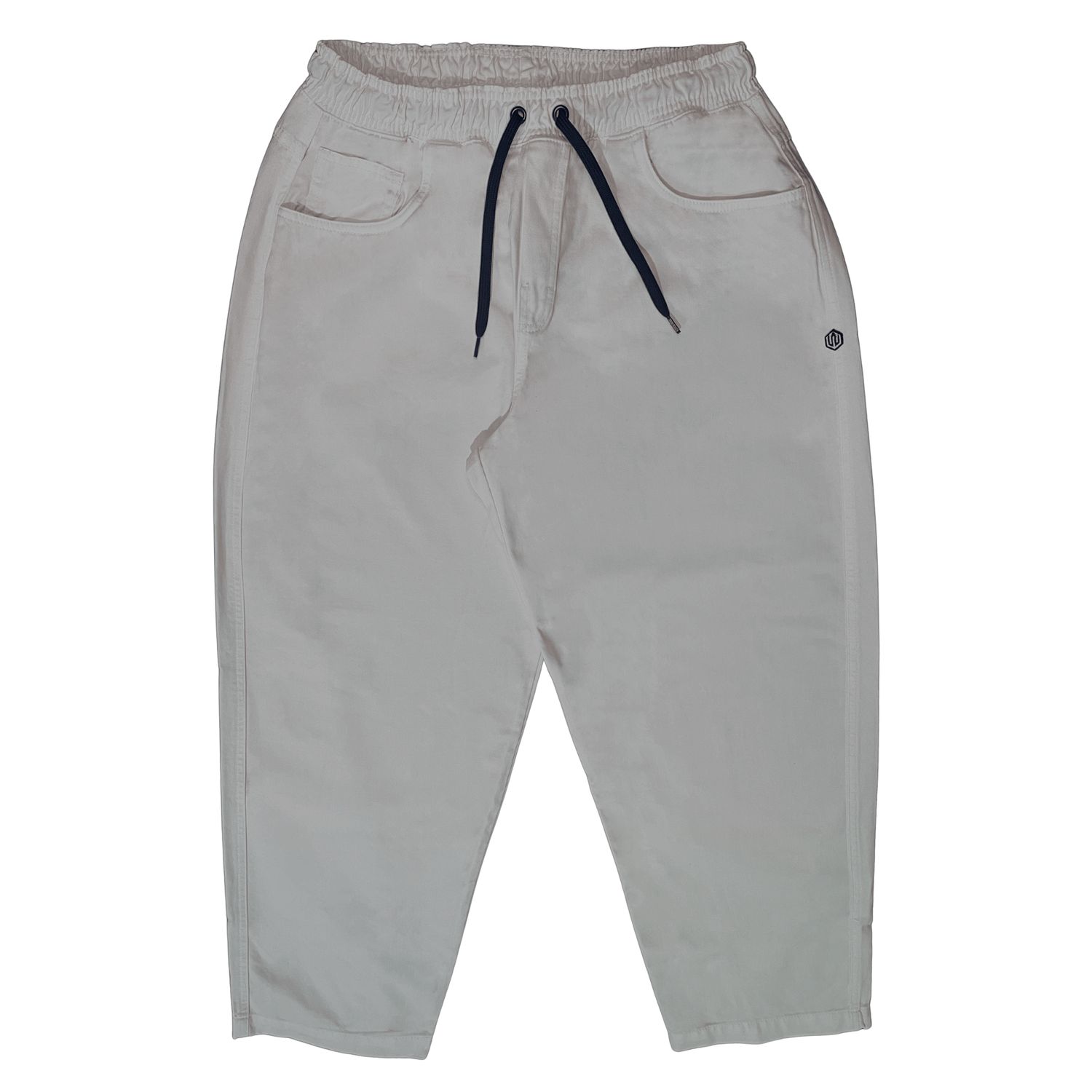 CALÇA BAGGY ELASTICO SARJA BORDADO JOHN ROGER - OFF WHITE