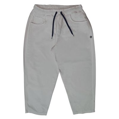CALÇA BAGGY ELASTICO SARJA BORDADO JOHN ROGER - OFF WHITE