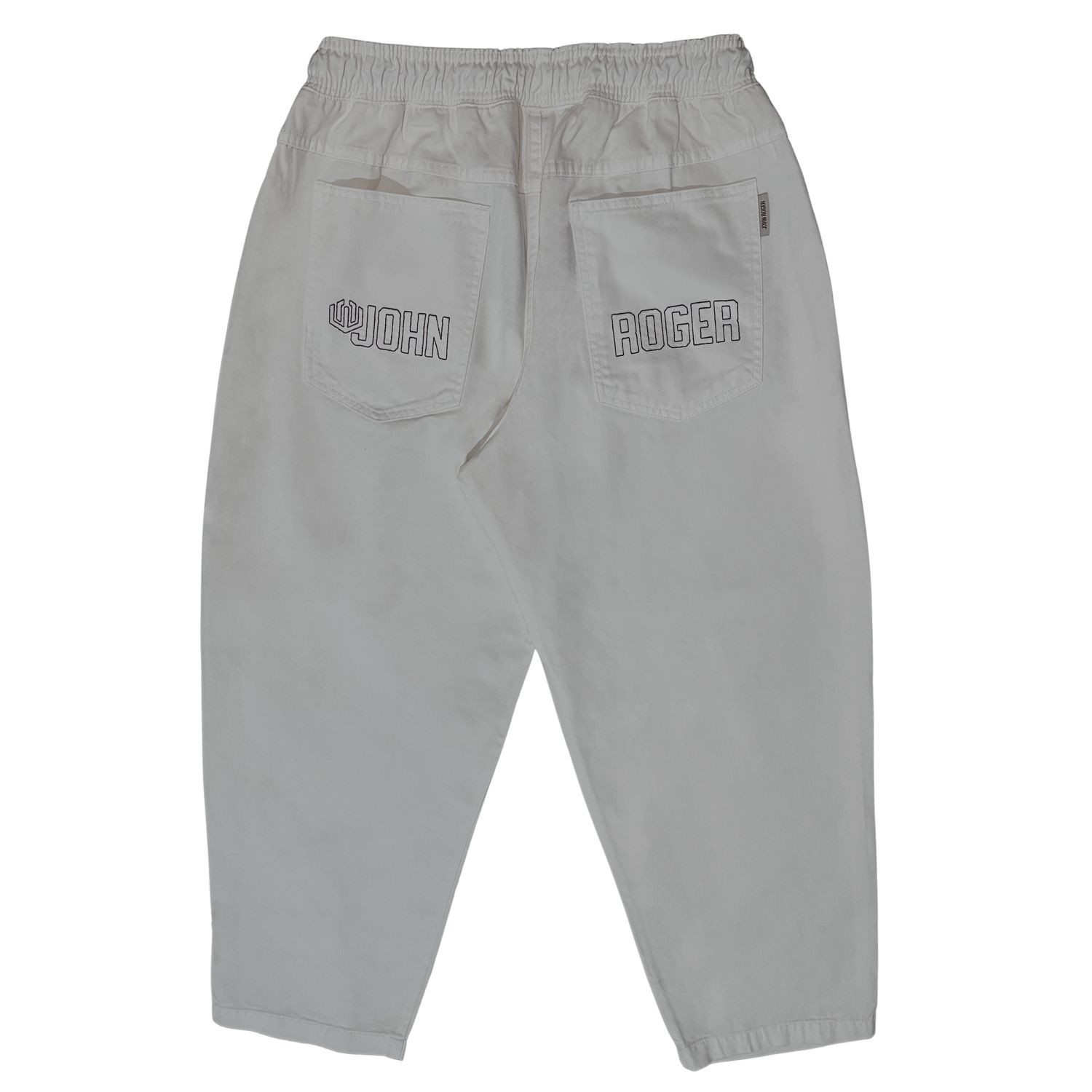 CALÇA BAGGY ELASTICO SARJA BORDADO JOHN ROGER - OFF WHITE