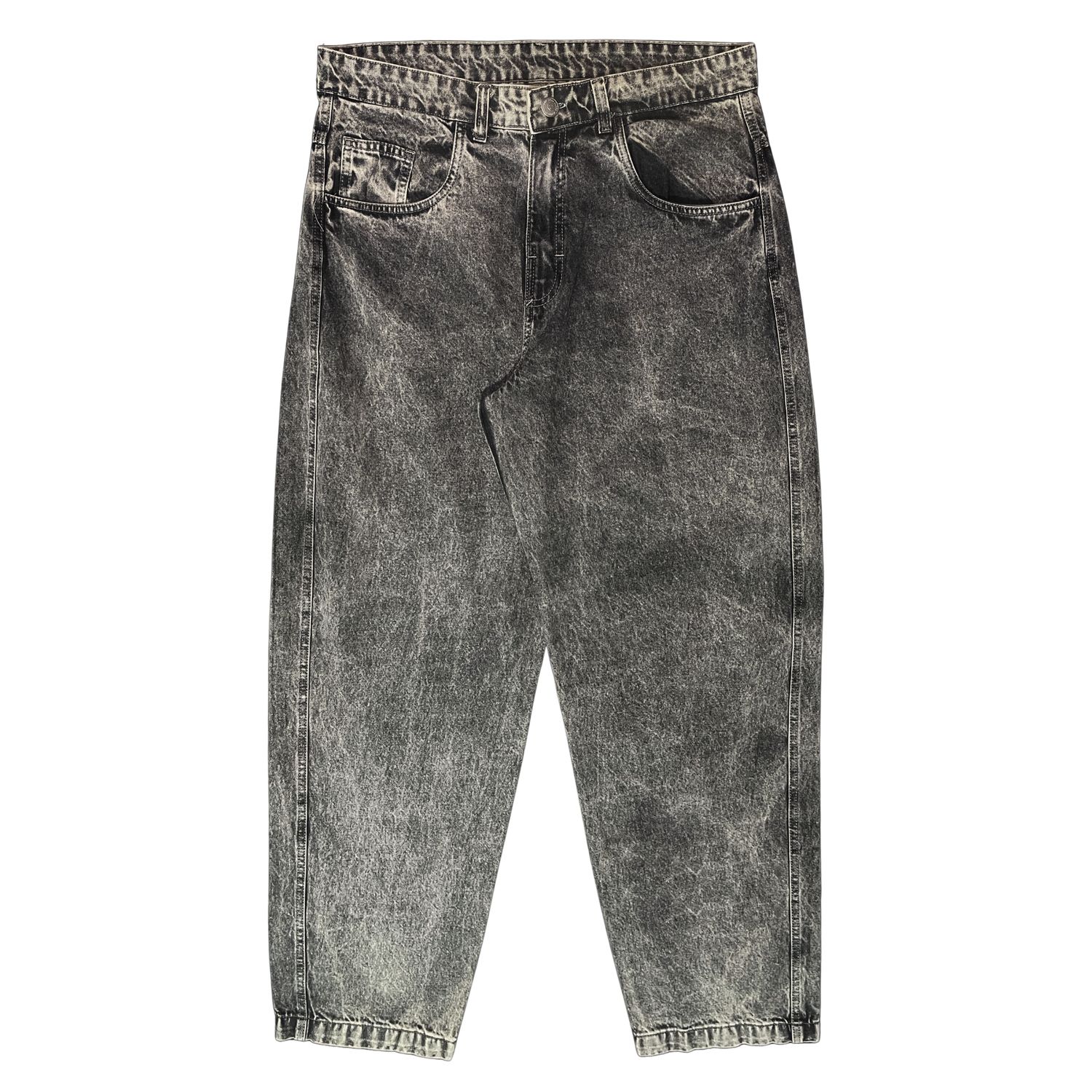CALÇA BAGGY JEANS CÓZ OVERSIZED BORDADO JOHN ROGER - BLACK SUJINHO