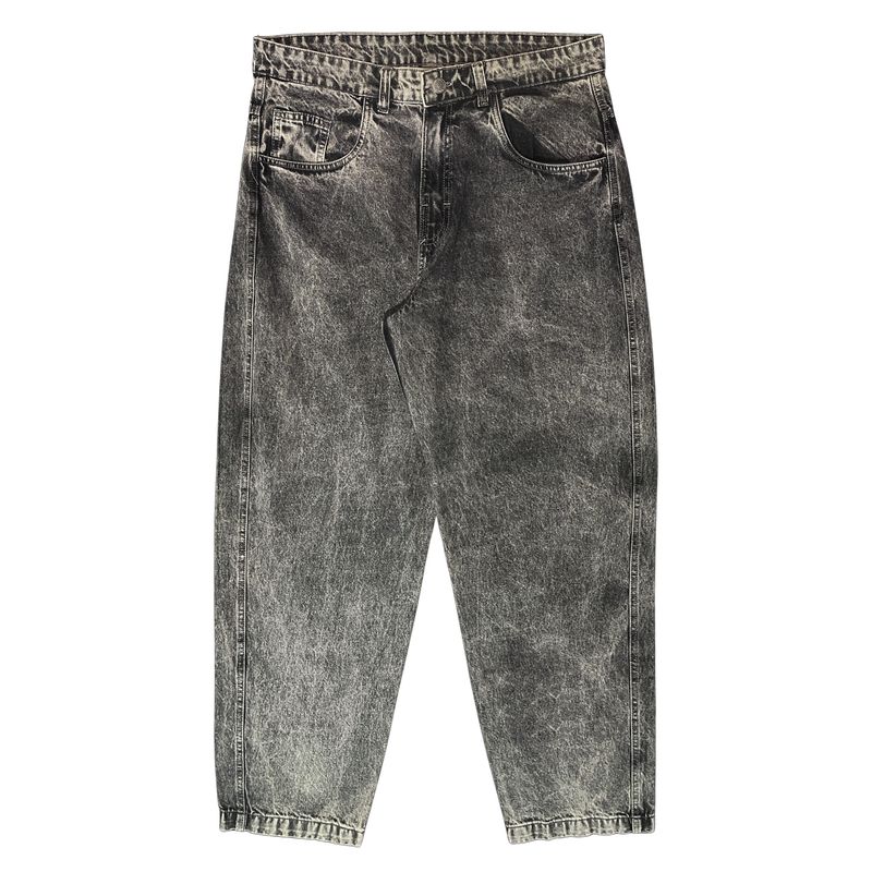 CALÇA BAGGY JEANS CÓZ OVERSIZED BORDADO JOHN ROGER - BLACK SUJINHO