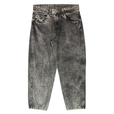 CALÇA BAGGY JEANS CÓZ OVERSIZED BORDADO JOHN ROGER - BLACK SUJINHO