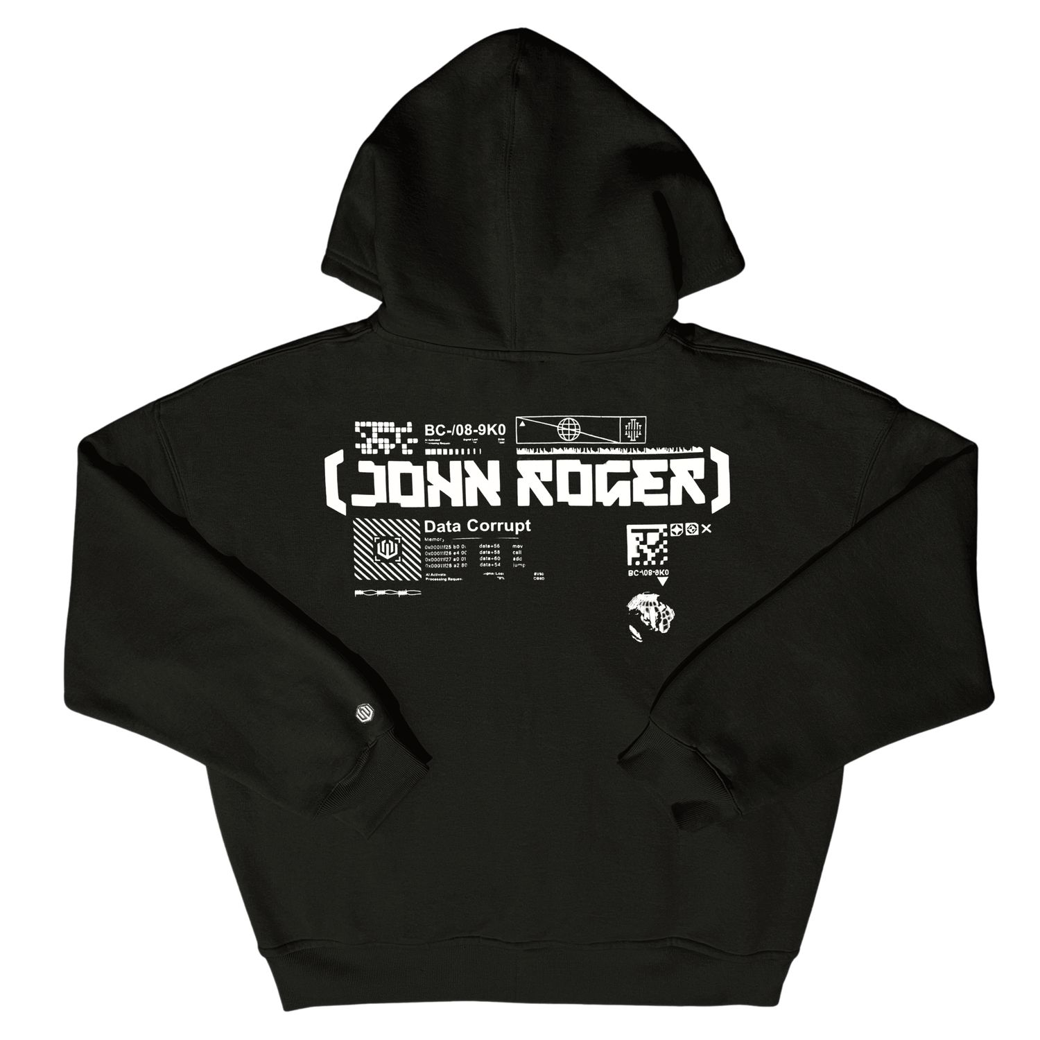 MOLETOM BOXY ZÍPER JOHN ROGER CODE - PRETO