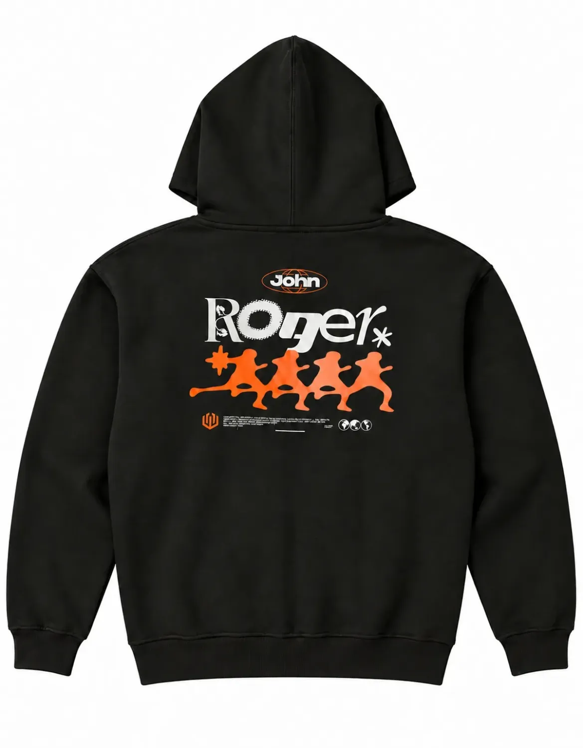 MOLETOM BOXY ZÍPER JOHN ROGER RUN - PRETO