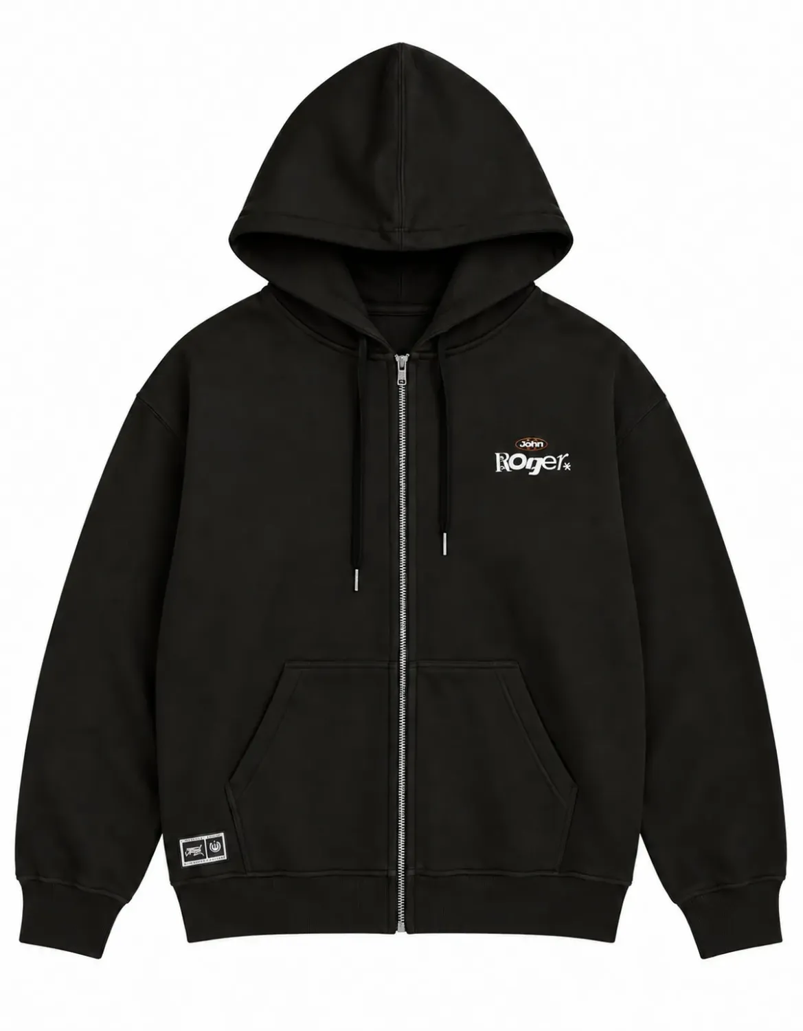 MOLETOM BOXY ZÍPER JOHN ROGER RUN - PRETO