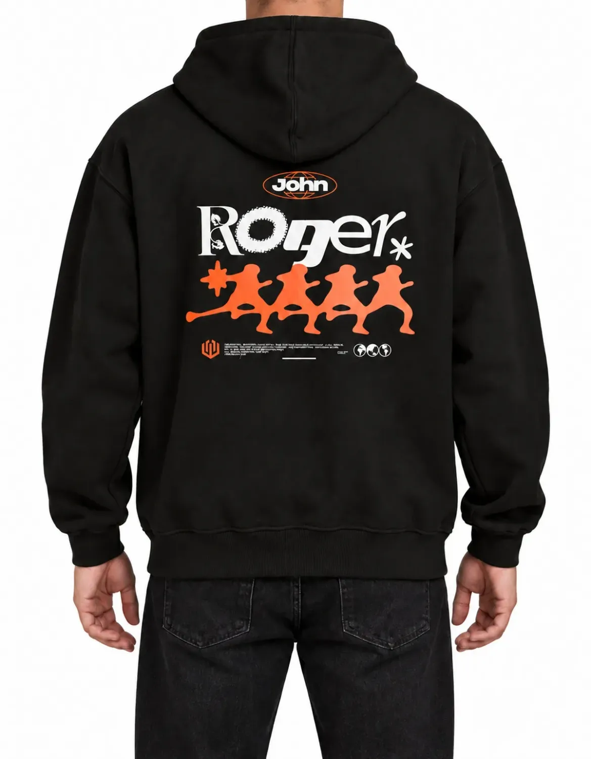 MOLETOM BOXY ZÍPER JOHN ROGER RUN - PRETO