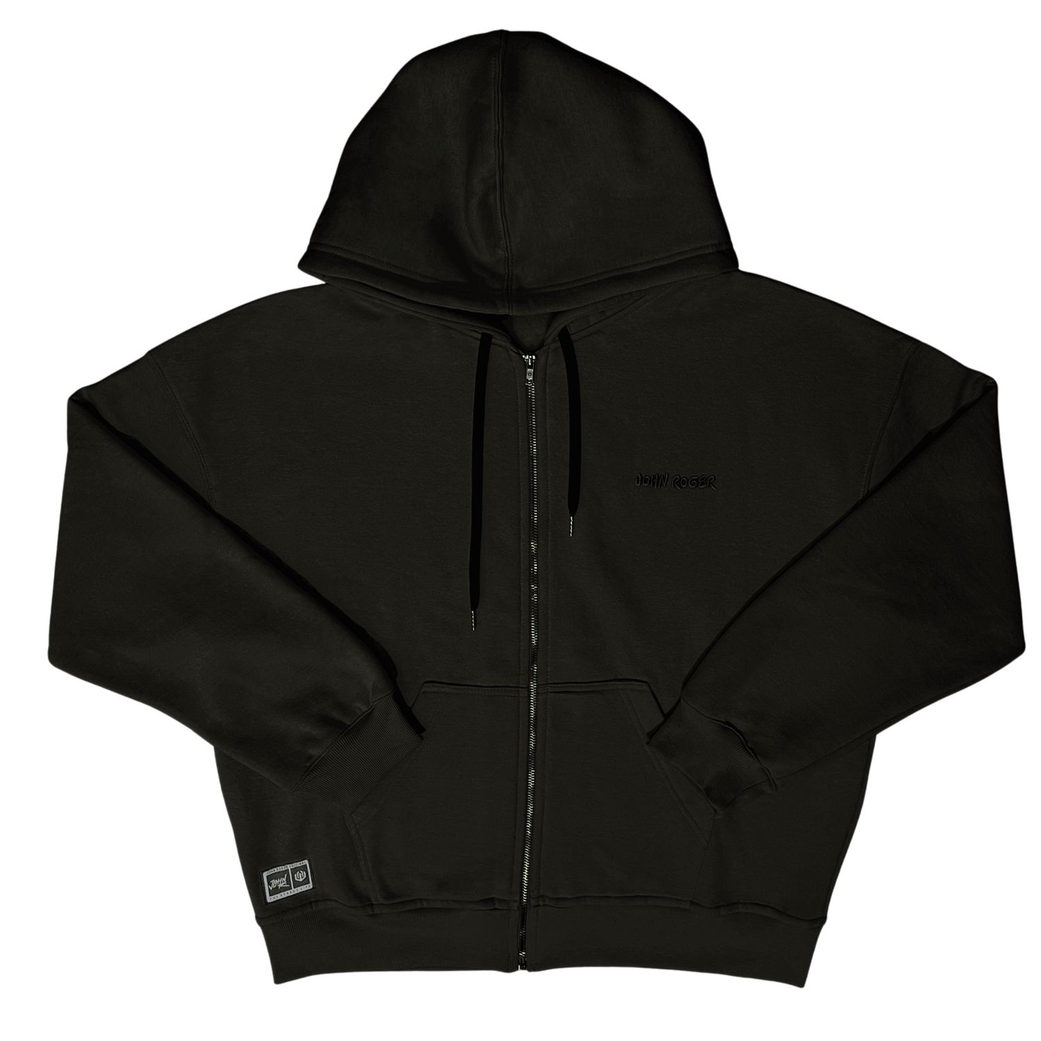 MOLETOM BOXY ZÍPER BORDADO JOHN ROGER - PRETO