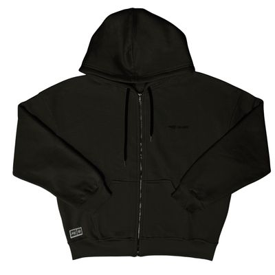 MOLETOM BOXY ZÍPER BORDADO JOHN ROGER - PRETO