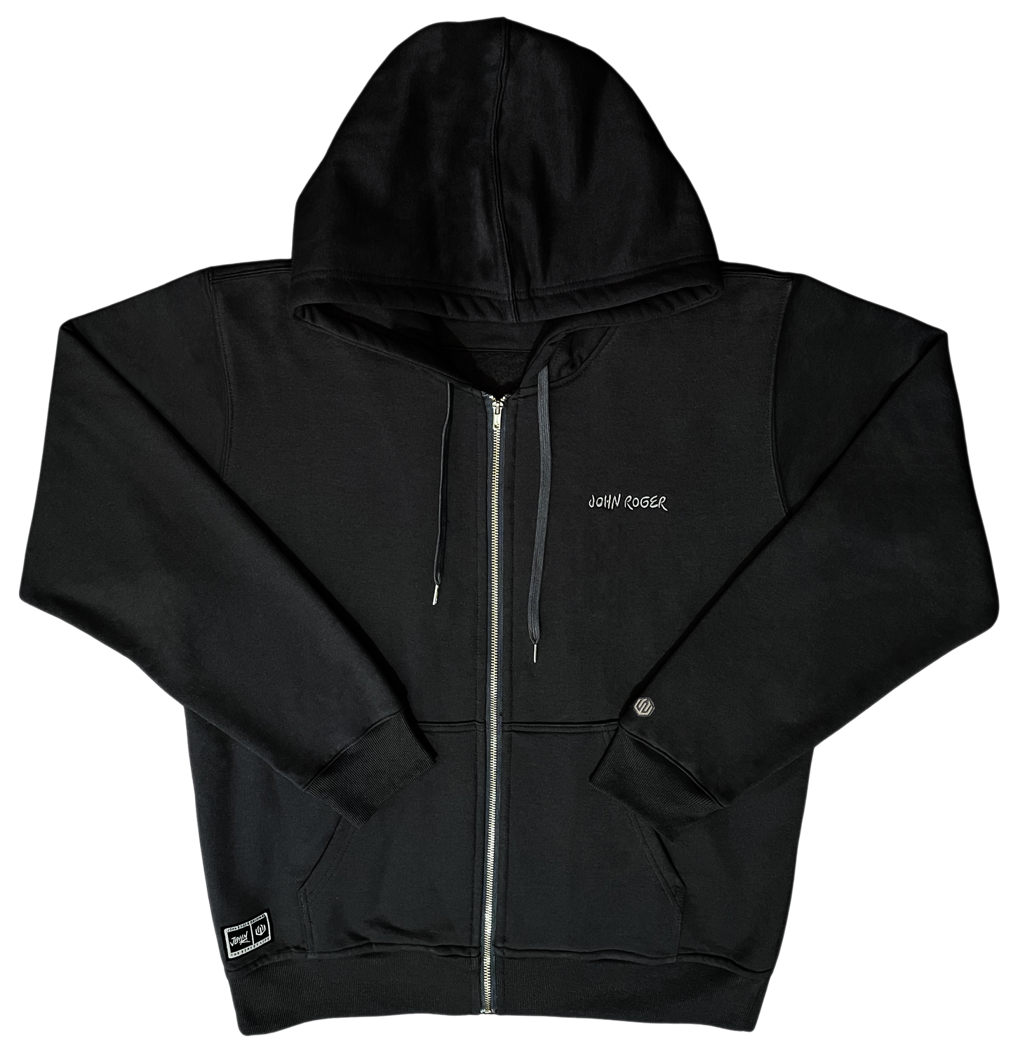 MOLETOM ZÍPER REGULAR BORDADO JOHN ROGER - PRETO