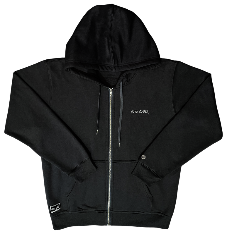 MOLETOM ZÍPER REGULAR BORDADO JOHN ROGER - PRETO
