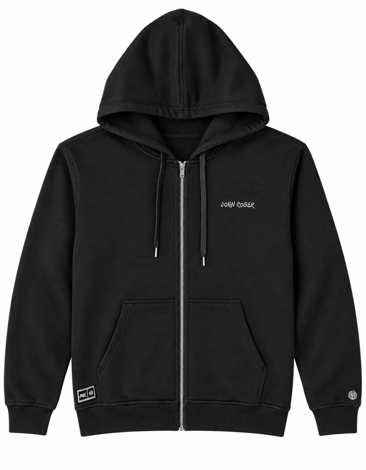 MOLETOM ZÍPER REGULAR BORDADO JOHN ROGER - PRETO
