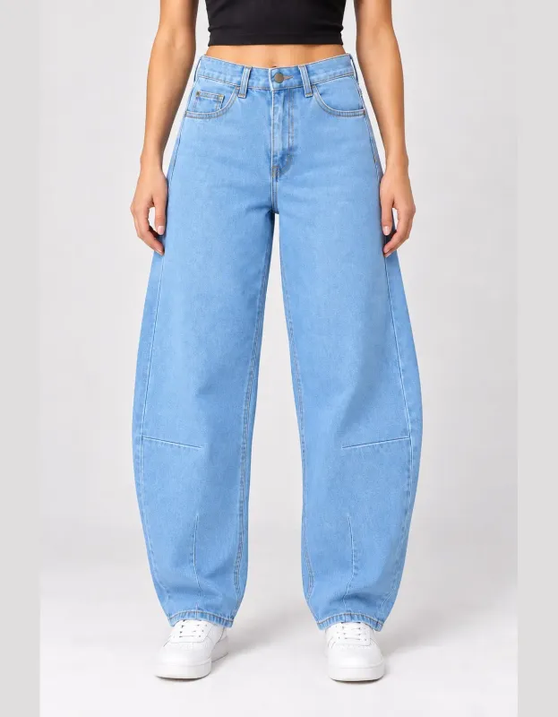 CALÇA FEMININA JEANS BARREL JOHN ROGER - JEANS CLARO
