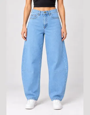 CALÇA FEMININA JEANS BARREL JOHN ROGER - JEANS CLARO