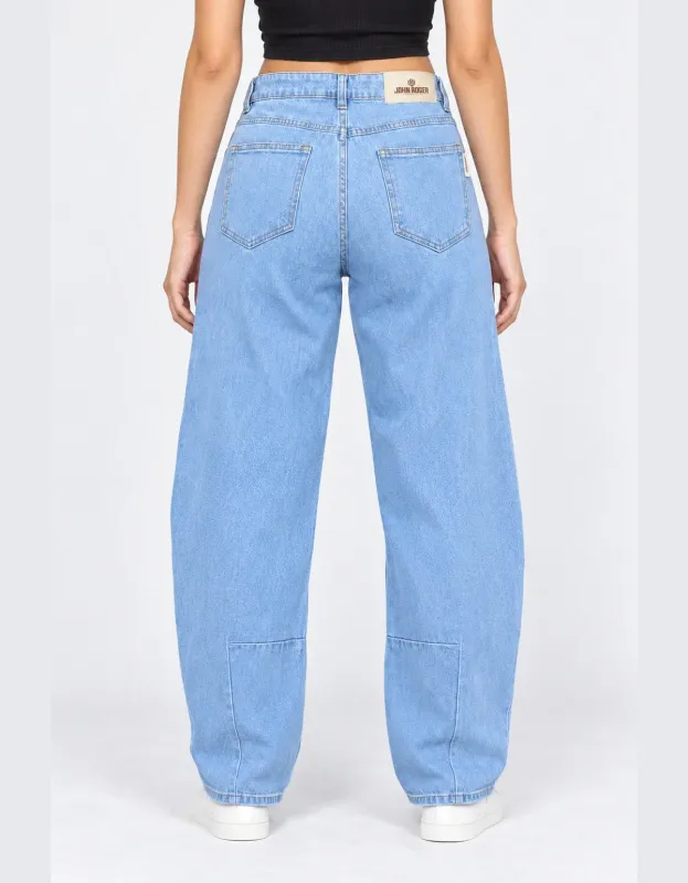 CALÇA FEMININA JEANS BARREL JOHN ROGER - JEANS CLARO