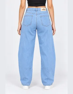 CALÇA FEMININA JEANS BARREL JOHN ROGER - JEANS CLARO