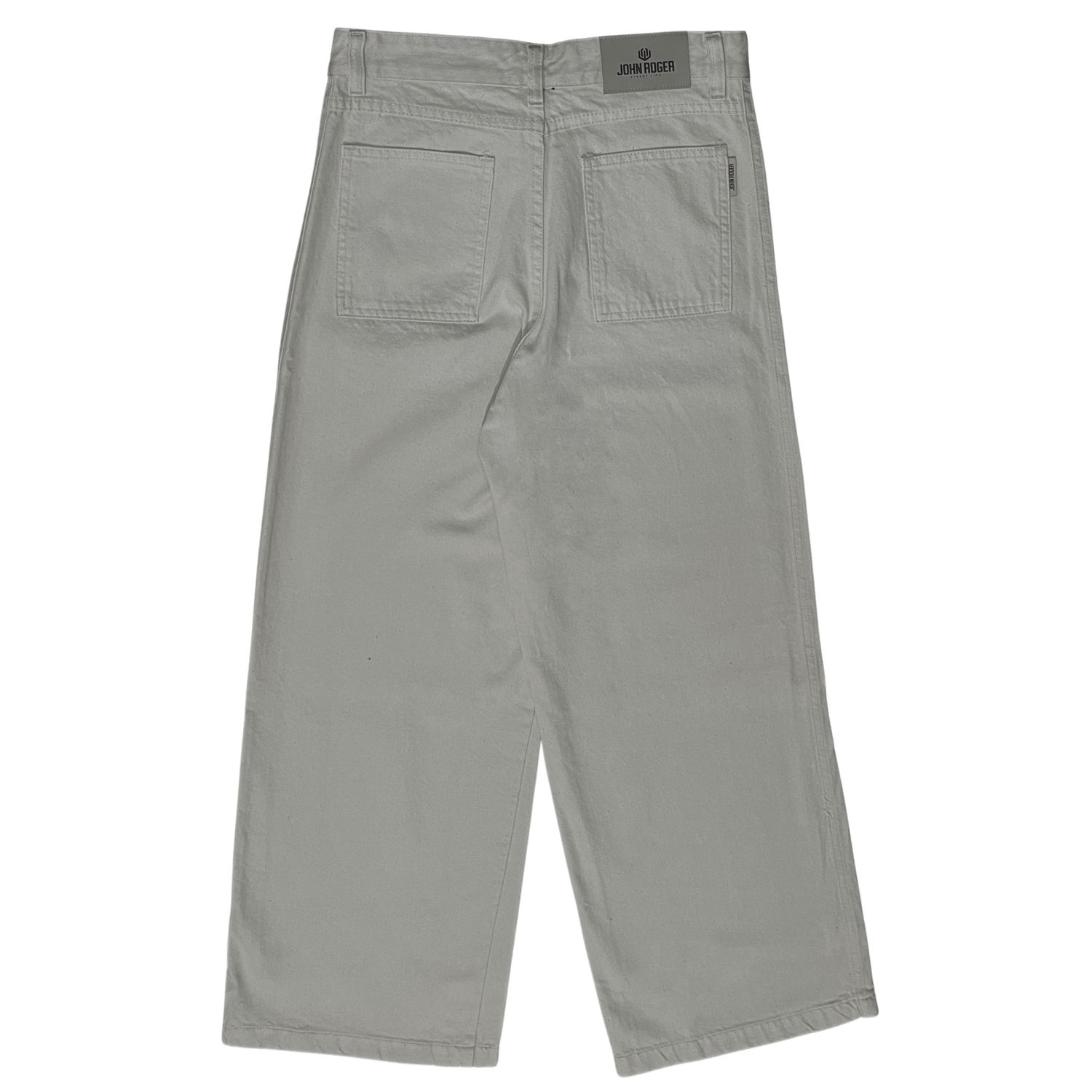 CALÇA FEMININA WIDE LEG SARJA JOHN ROGER - OFF WHITE