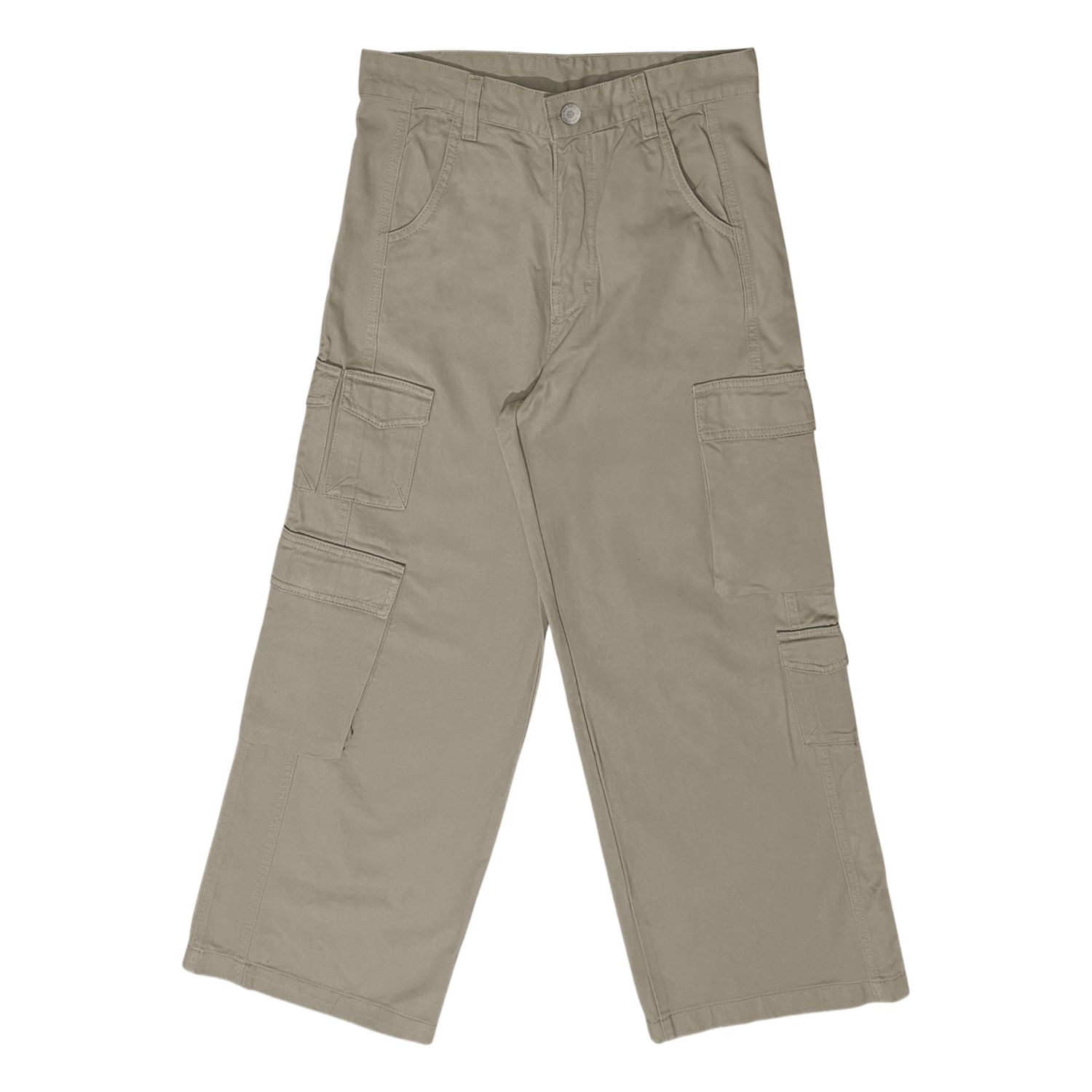 CALÇA FEMININA CARGO JEANS WIDE LEG JOHN ROGER - CAQUI