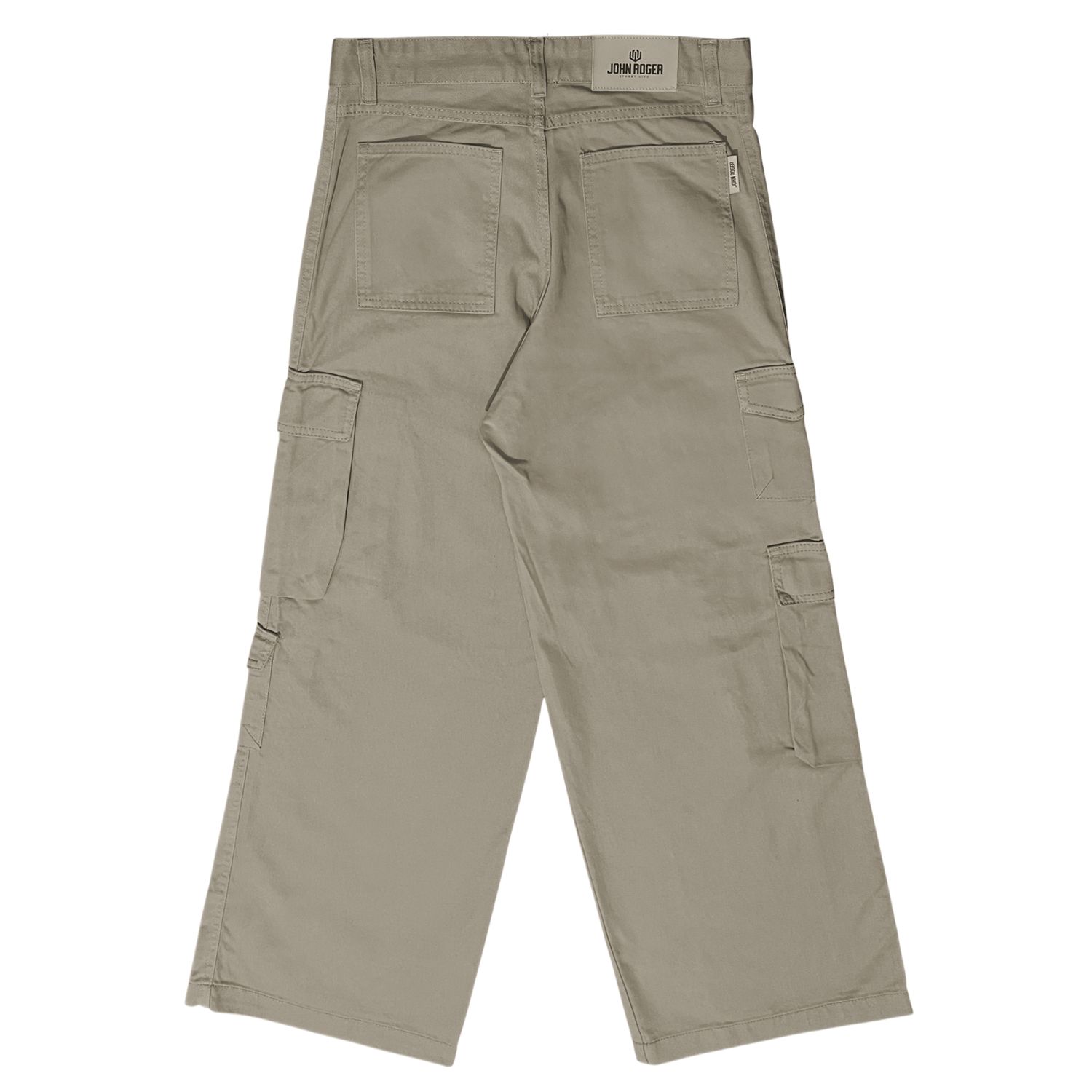 CALÇA FEMININA CARGO JEANS WIDE LEG JOHN ROGER - CAQUI