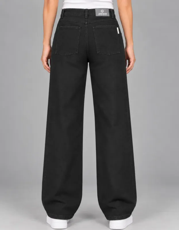 CALÇA FEMININA WIDE LEG JOHN ROGER - BLACK