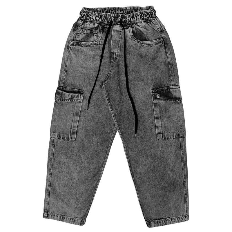 CALCA STRAITH CARGO JUVENIL JOHN ROGER - BLACK MARMORIZADO