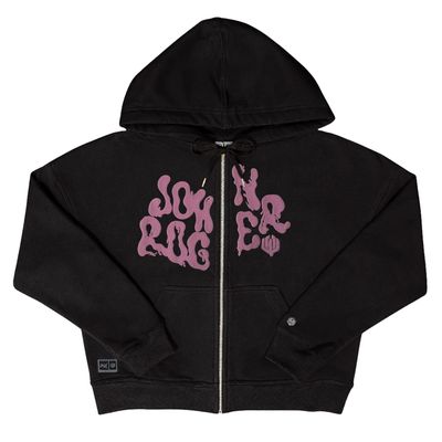 MOLETOM BOXY FEMININO ZÍPER JOHN ROGER - PRETO