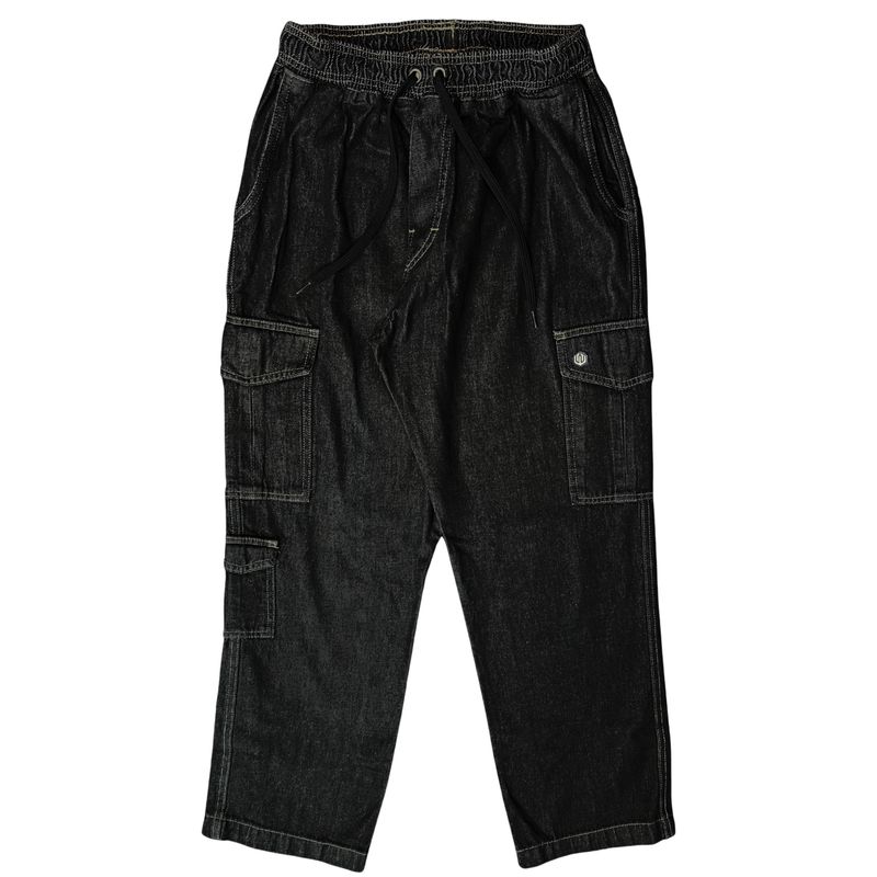 CALÇA CARGO JEANS NEW POCKETS JOHN ROGER - BLACK STONED