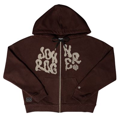 MOLETOM BOXY FEMININO ZÍPER JOHN ROGER - MARROM