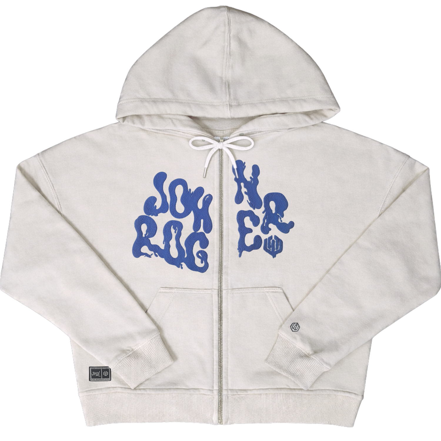 MOLETOM BOXY FEMININO ZÍPER JOHN ROGER - OFF WHITE