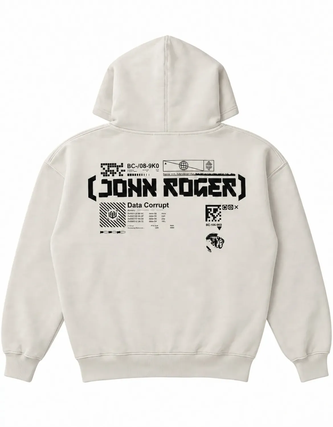 MOLETOM BOXY ZÍPER JOHN ROGER CODE - OFF WHITE