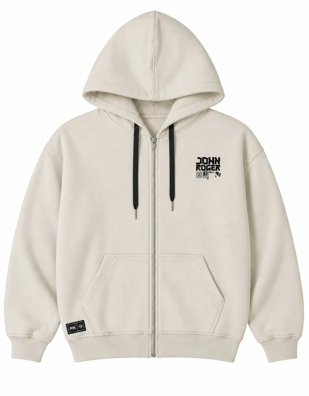 MOLETOM BOXY ZÍPER JOHN ROGER CODE - OFF WHITE