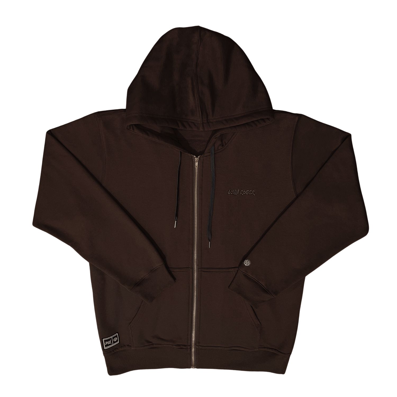 MOLETOM ZÍPER REGULAR BORDADO JOHN ROGER - MARROM