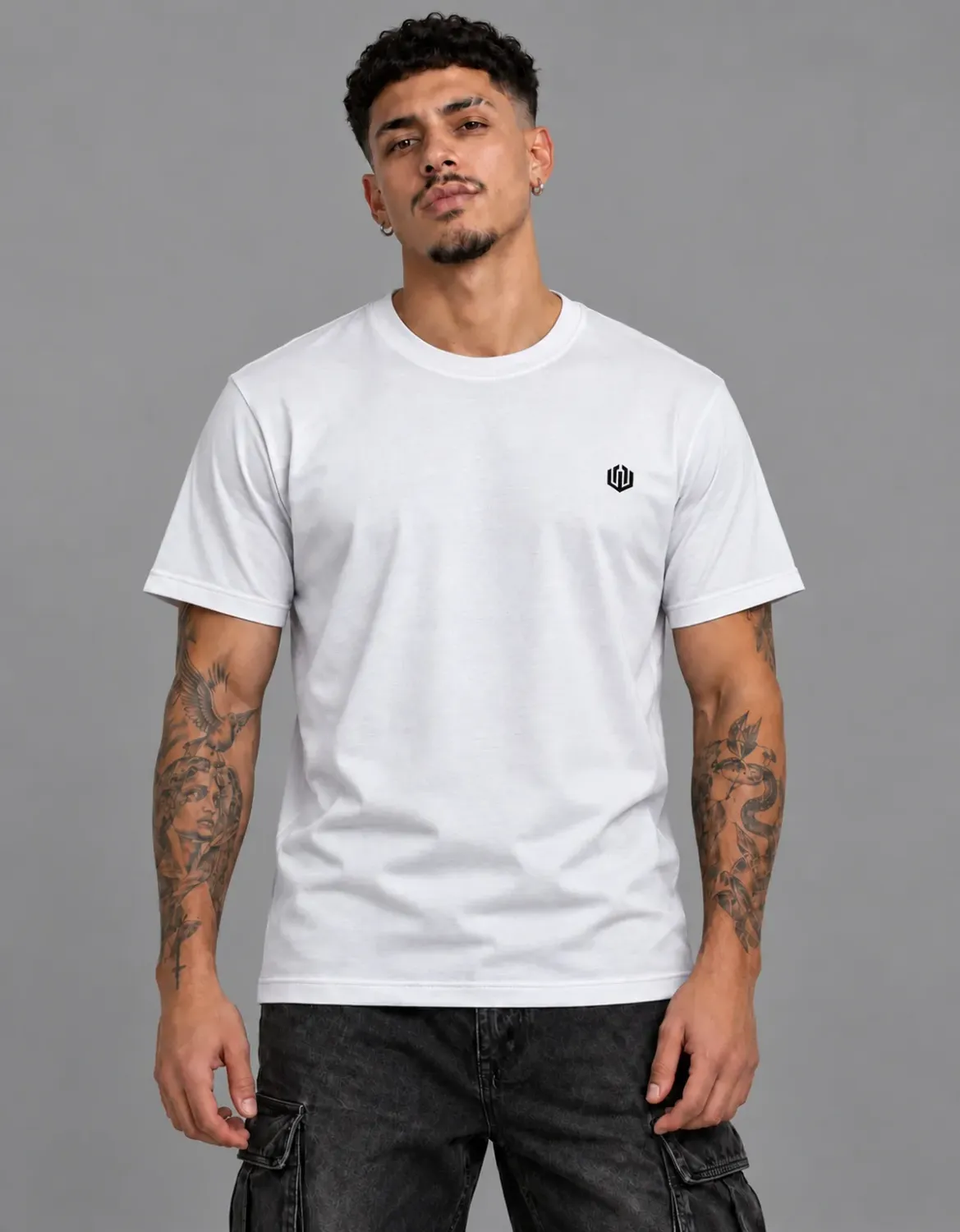 CAMISETA BASIC LIGHT LOGO OFICIAL JR - BRANCO