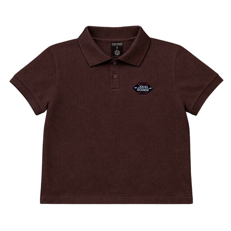 POLO CROPPED PIQUET JOHN ROGER - MARROM