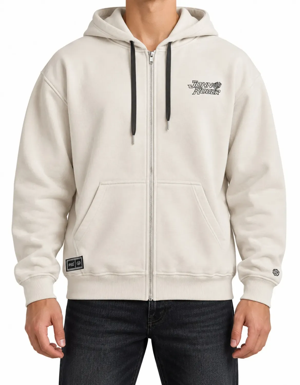 MOLETOM BOXY ZÍPER JOHN ROGER AIR - OFF WHITE