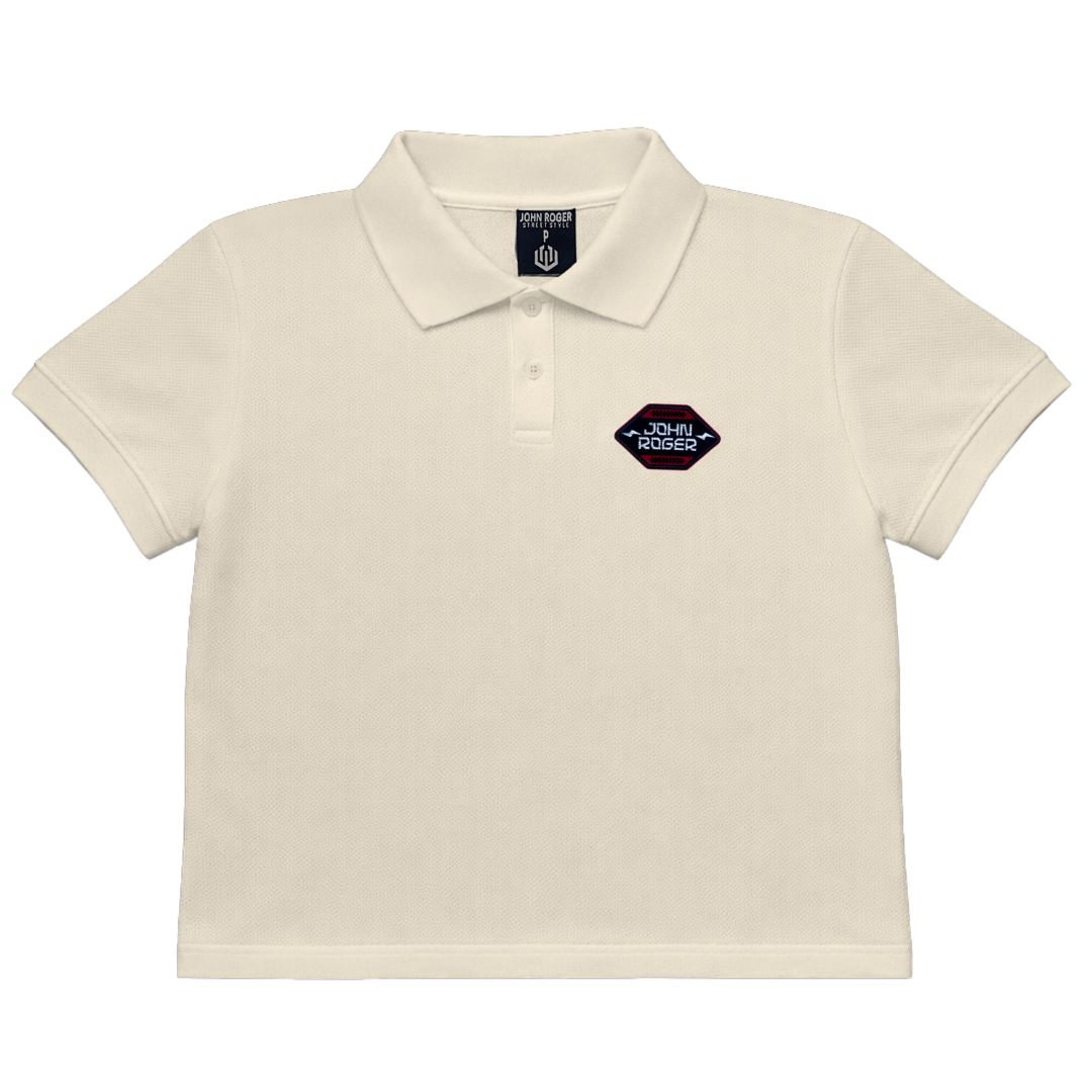 POLO CROPPED PIQUET JOHN ROGER - OFF WHITE