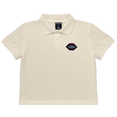 POLO CROPPED PIQUET JOHN ROGER - OFF WHITE